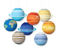 Katutude 8 Pièces Lanternes en Papier Planètes Lanterne Boule Papier Planetes Systeme Solaire Enfant Suspendus Lampion Pliables pour Le Système Solaire Décoratives Mariages Anniversaires Fêtes