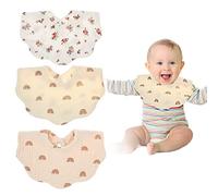 Katutude Bavoirs Bébé, 3 Pièces Coton Bavoirs Bandanaavec La Boucle Bavoirs Triangulaires pour Bébé Unisexes Bavoirs Bandana Bavette Bavoirs D'épaule Lavable en Machine Bavoirs pour Bébé de 0-18Mois