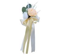 Katutude Bouquet de Fleurs Décoration Voiture pour Mariage, Décoration de Voiture de Mariage Guirlande de Fleurs Ruban Décor Fleurs Artificielles Rose Nœud Décoration pour Voiture de Mariage