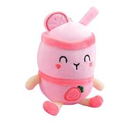 Katutude Bubble Tea Porte-clés en Peluche,Kawaii Doux Peluche Bubble Tea Cup Thé au Lait,Animal en Peluche Poupées Doudou Bubble Tea,Jouet Enfants Sac décole clé Voiture Pendentif Rose+15cm+Type2
