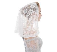 Katutude Dentelle Mantille Voile Doux Confortable Voile D'église Chapelle Tête Mantille en Dentelle Catholique Voile de Mariée de Mariage Accessoires de Cheveux pour Femmes Filles