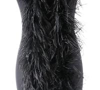 Katutude Écharpe en Plume, Boa Plumes 2m Boas de Plumes Colorées, Boa Plume Noel Boas de Plumes Decoration Feather Boa pour Mariage, Décoration de Fête, Accessoire de Déguisementle Noir