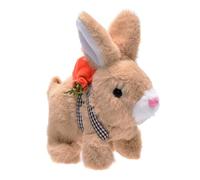 Katutude Lapin Interactif, Jouet Électronique Enfant Lapin en Peluche Réaliste avec Marche, Écorce, Bouche en Mouvement Jouet Interactif Enfant Cadeau d'anniversaire pour Garçons Et Filles