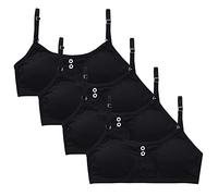 Katutude Lot de 4 Soutiens-Gorge de Sport pour Filles, Soutien-Gorge D'entraînement sans Couture pour Filles Soutien-Gorge Coton Confortable Brassieres Sport Fille 12-16 Ans Adolescente