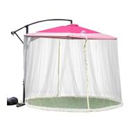Katutude Patio Parapluie Moustiquaire, Moustiquaire pour Parasol de Jardin avec entrée zippée Parapluie de terrasse Moustiquaire Table Screen Parasol en Maille pour Parasol de Gazebo