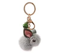 Katutude Porte-clés Lapin Mignon Lapin Keychain Porte-Clés De Pompons Porte-Clés en Fausse Fourrure Peluche Animal Mignon Porte-Clés Pendentif pour Sacs À Dos Accessoires Charme