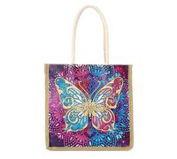 Katutude Sac de Courses Reutilisable DIY Diamond Painting Sac à Provisions avec Poignées Sac Fourre-Tout en Toile Pliable Kit de Peinture Diamant Sac à Bandoulière Femme Sacs À Main pour Femmes Fille
