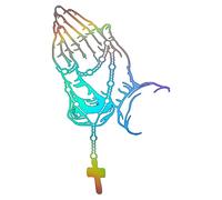 Katutude Stickers de Voiture à Motif Geste de La Main du Chapelet, 3D Autocollant de Voiture en PVC Autocollants Décoratifs Autocollant Réfléchissants Étanche pour Voitures, Moto, Casque