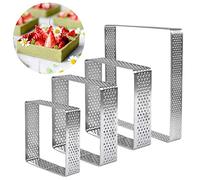Katutude Tarte à Anneau de Cercle de Mousse à Gâteau en Acier Inoxydable Moule à Gâteau Perforé Anneau a Tarte de Patisserie Outils de Cuisson Moule Anneau Tartelette pour Cuisine Et Décoration