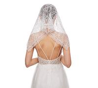 Katutude Voile Court Mariage Voile D'église Mantille Catholique Foulard Écharpe en Dentelle Voile de Chapelle Voile Mariée Accessoires de Cheveux de Mariée pour Femmes Filles