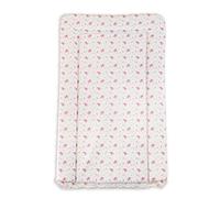 KATY Matelas à langer imperméable pour bébé fille avec bords surélevés Motif roses Crème/rose