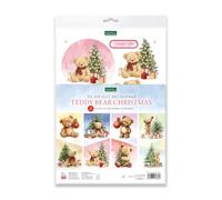 Katy Sue Designs Ours en peluche de Noël découpé, 12 feuilles, crée 24 couches de décorations de Noël 3D pour la fabrication de cartes et l'artisanat en papier, fabriqué au Royaume-Uni