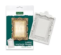 Katy Sue Grand moule en silicone vintage pour décoration de gâteaux et travaux manuels - Taille du cadre extérieur 92 mm x 125 mm, taille de l'ouverture intérieure 78 mm x 50 mm