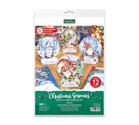 Katy Sue Kit de fabrication de cartes pop up pour adultes avec nains de Noël - 12 cartes et contient des feuilles de papier découpées, des supports, des enveloppes et des tampons en mousse pour la