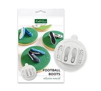 Katy Sue Moule en silicone en forme de chaussure de football pour décoration de gâteaux et travaux manuels - Fait une paire de chaussures de football cloutées 3D 40 mm x 14 mm
