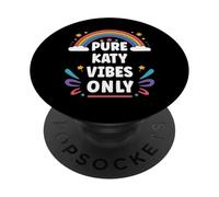 Katy Vibes Only Cute Retro Girls Katy Name PopSockets PopGrip Adhésif