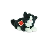Katze Liegend Schwarz/Weiß, Ca. 20 Cm