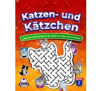 Katzen- und Kätzchen-Labyrinth-Aktivitätsbuch für Kinder im Alter von 3-5 Jahren, Tierrätsel für die kognitive Entwicklung von Kindern: Gehirnübungen und Spiele für Kinder, Buch 2
