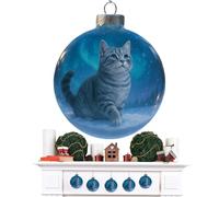 Katzen Weihnachtskugel - 9 Cm Ornament Mit 3D Tiermotiv | Niedlicher Katzenanhänger Für Weihnachtsbaum | Saisonale Weihnachtsdeko Für Zuhause Familie Büro Katzenliebhaber