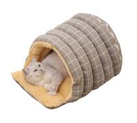 Katzenbett in Höhlenform - Waschbares Warmes Ge mütliches Haus, Kuppeldesign Für EIN Geschlossenes Katzenbett Für Welpen Und Kätzchen Spielecke Zuhause Winter Weihnachten