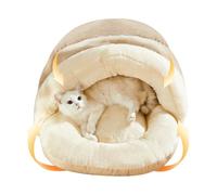 Katzenest-Cord Cave dans Une Conception de Pantoufle avec Une Toison Moelleuse à l'intérieur, nid à moitié pour Chaton et Petits Chiens | Nid Chaud et Confortable pour Souris, Chiots et Autres