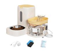 Katzenfutterautomat 2-in-1 - Großer Futterbehälter 3,6 l, Schwerkraft-Wasserspender 1,8 l, Automatisches Füttern Von Trockenfutter, Prastetige Versorgung mit frischem Futter für Ihr während G