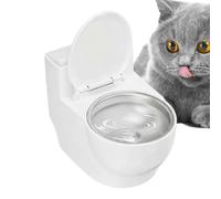 Katzennapf - Katzen Wassernapf | Lustiger Toiletten-Napf Für Katzen & Kleine Hunde, Spritzsichere Edelstahlschüssel Mit Antirutsch-Boden, 1-Pack, Weiß, Schnurrhaarfreundlich