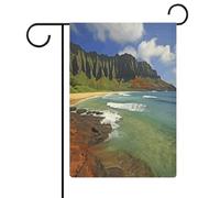 Kauai Drapeau de jardin hawaïen double face pour l'extérieur de la cour - Bannières pour fête, vacances, extérieur, porche, décoration d'intérieur - 32,6 x 47,8 cm