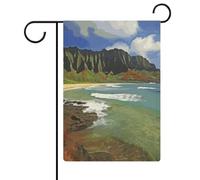 Kauai Drapeau de jardin hawaïen en bord de mer 30,5 x 45,7 cm Double face Drapeau extérieur Drapeau de cour d'été Drapeau floral de bienvenue Drapeaux de jardin saisonniers Décorations de vacances