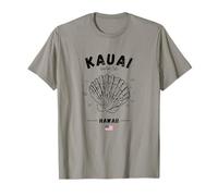 Kauai Hawaï Coquillage Drapeau Américain Île Palourdes Jardin Isle T-Shirt