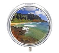Kauai Hawaii - Pilulier de voyage étanche et portable pour contenir des vitamines, des médicaments, de l'huile de poisson et des compléments alimentaires