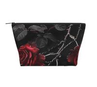 Kauai Trousse de maquillage trapèze avec rembourrage en mousse pour salle de sport, bureau, week-end, Roses noires gothiques, Taille unique, Trousse de maquillage