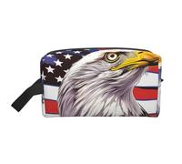 Kauai - Trousse de toilette de voyage avec fermeture éclair pour femmes et filles, grande capacité avec poignée, Aigle avec drapeau des États-Unis, Taille unique, Trousse de maquillage