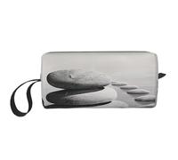 Kauai Trousse de toilette de voyage avec poignée et fermeture éclair Motif imprimé bord de mer hawaïen, Tableau Zen Pierres Gris, Taille unique, Trousse de maquillage