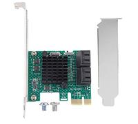 Kaufpart Carte d'extension SATA 3.0 Adaptateur de Carte contrôleur d'extension 4 Ports PCIE vers SATA 3.0 6G pour Extension PCIE avec dissipateur Thermique Plus Grand