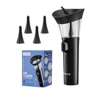 KAUGIC Nettoyeur de Cérumen - Nettoyant d'Oreille Manuel avec Pression d'Eau de 7m & 4 Embouts en Silicone Durable, Réservoir d'Eaux Usées Intégré