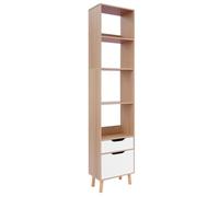 KAUITOPU Bibliothèque moderne à 4 niveaux avec tiroir et meuble inférieur, jusqu'à 40 kg, pour salon et bureau (chêne)