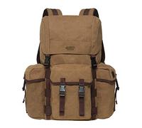 KAUKKO Sac à dos en Toile Sac de sport en Plein air Rétro Cartable pour Ordinateur Portable pour Homme et Femme pour la Randonnée, le Camping, les Voyages Kaki(K1017)