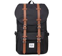 KAUKKO Sac à dos loisir Compartiment pour 15" ordinateur portable 22 Litres Noir