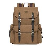 KAUKKO Vintage Chasse Sac à Bandoulière de Randonnée pour Hommes et Femmes avec Compartiment pour ordinateur portable de 14" pour le Travail, Voyage, Randonnée, 23,1 L, Toile, Kaki(FP703)