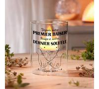 kaululu Bougie en Verre Personnalisé Gravé avec Nom, Decoration Noel Table Cadeau Je t'aime, Cadeau de Noël Femme, Homme, Petite Amie, Cadeau Anniversaire, Fiançailles, Mari (A)