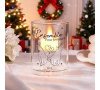 kaululu Bougie en Verre Personnalisé Gravé avec Nom, Decoration Noel Table Cadeau Je t'aime, Cadeau de Noël Femme, Homme, Petite Amie, Cadeau Anniversaire, Fiançailles, Mari (C)