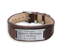 kaululu Homme Femme Personnalisé Bracelets Cuir Avec Prenoms Bracelets Pour Couples Cadeaux Personnalisés Pour Hommes Père Pour Anniversaire (#1)
