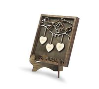 Kaululu Personnalisé 3 Prenoms Plaque Arbre de la vie Généalogique en Bois décor Bureau Signe Décoration de Bureau Cadeau pour la Famille Maman noël fête des mères