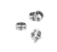 kaululu Personnalisé Homme Bracelets Cuir Avec 2-5 Noms Beads Bracelets Pour Hommes Couple Famille Prenoms Gravure Bracelet Personnalisable Cadeaux Anniversaire Pour Bff Père Copains (Ring)…