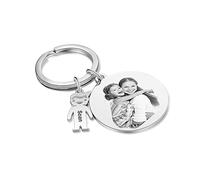 Kaululu Personnalisé Prénom Porte-clés avec Photo Acier Inoxydable Noms Gravure 1 Poupée Pendentif Mémorial Anniversaire Cadeau pour Femmes Hommes
