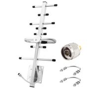 Kaunosta Antenne directionnelle Yagi 4G LTE 698-2700 MHz à gain élevé 10dBi avec N femelle + N mâle vers SMA femelle femelle - Antenne extérieure large bande pour amplificateur de signal de téléphone