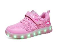 Kauson Mixte Enfants LED Chaussures de Sport 7 Changement de Couleur Chaussure de Mutilsport USB Rechargeable LED Lumineuse Baskets Mode Respirante Running Sneakers pour Garçons et Filles Cadeau