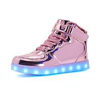 Kauson Mixte Enfants LED Chaussures de Sport 7 Changement de Couleur Chaussure de Mutilsport USB Rechargeable Montantes à LED Clignotantes par Running Sneakers pour Garçons et Couple Cadeau 25EU-46EU