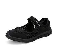 Kauson Nouveau Femme Mailles Baskets Ballerines Loafers Chaussures Mailles Baskets Mode Respirantes de Plein Air Fond Plat Fitness Sport Chaussures Gris Clair